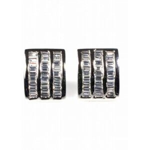 Men Clear CZ Earrings